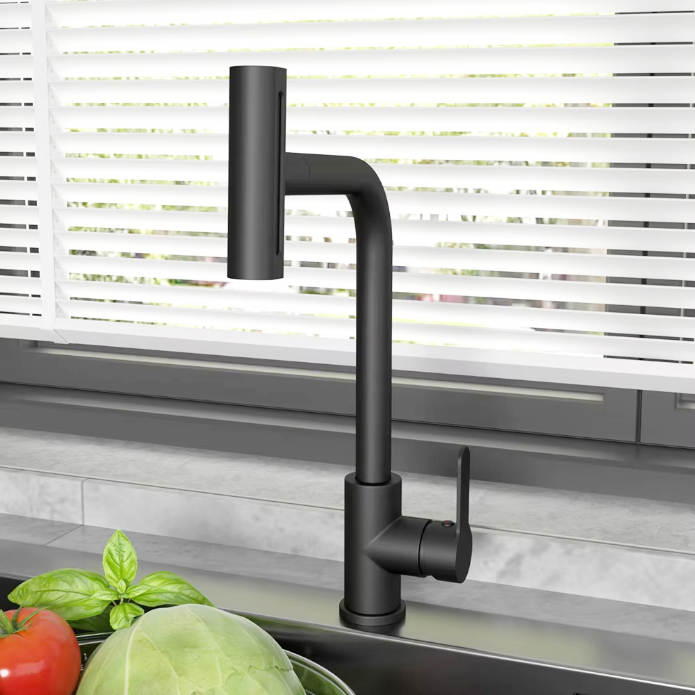 Commercial Kitchen Mixer Tap - Keran Dapur Tarik Hitam Fleksibel 4