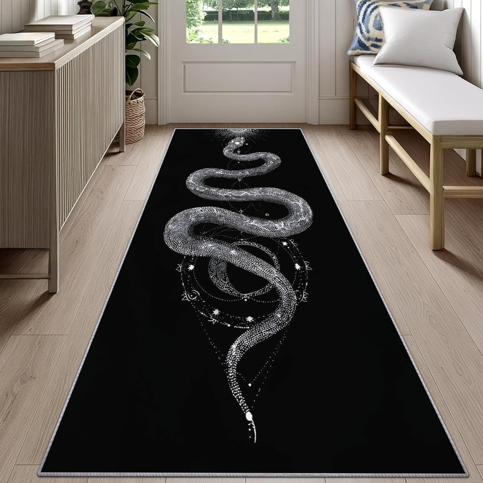 Commercial Kitchen Background - Karpet Motif Ular Latar Belakang Hitam