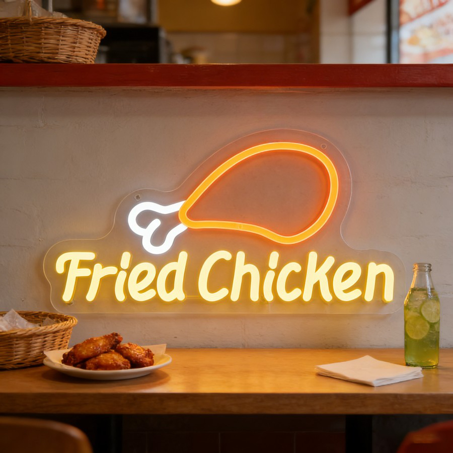 Commercial Kitchen Ideas - Lampu Neon LED Ayam Goreng untuk