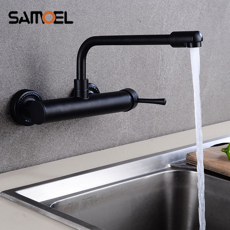 Commercial Kitchen Mixer Tap - Baru Kedatangan Kuningan Dinding Mounted Hitam