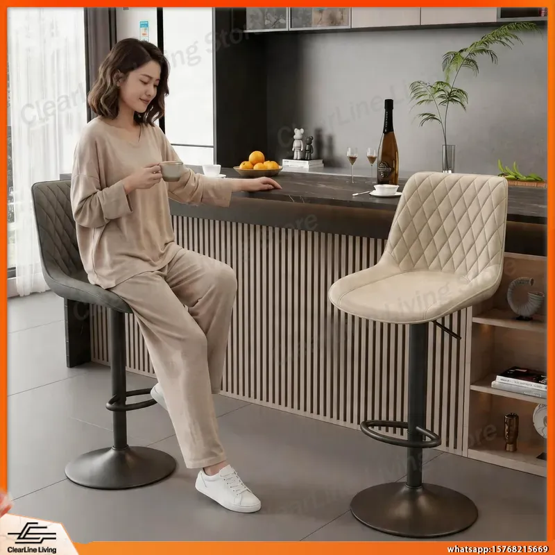 Commercial Kitchen Light - Kursi Bar Putar dengan Sandaran, Tinggi