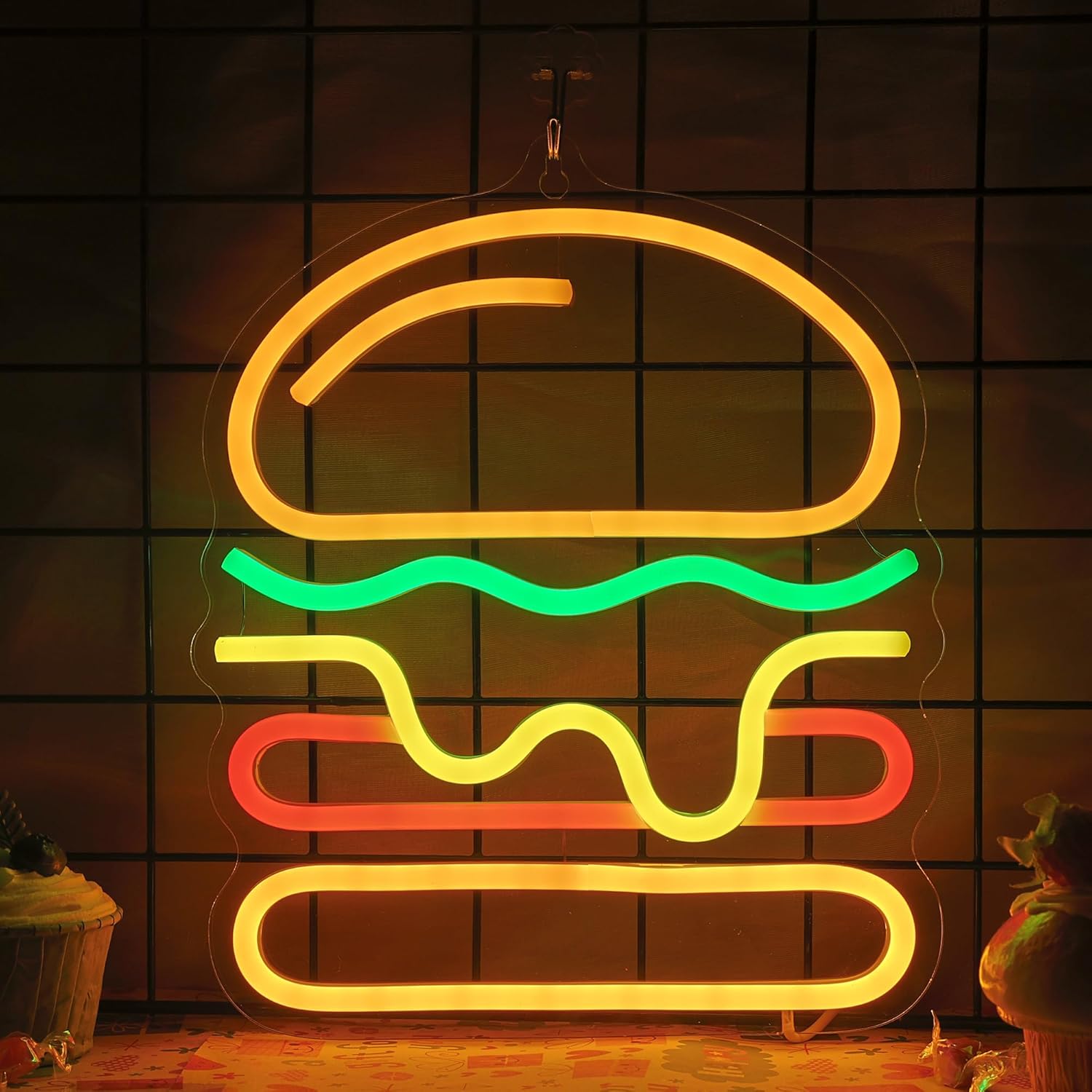 Commercial Kitchen Light - Lampu Neon Burger dengan Lampu LED