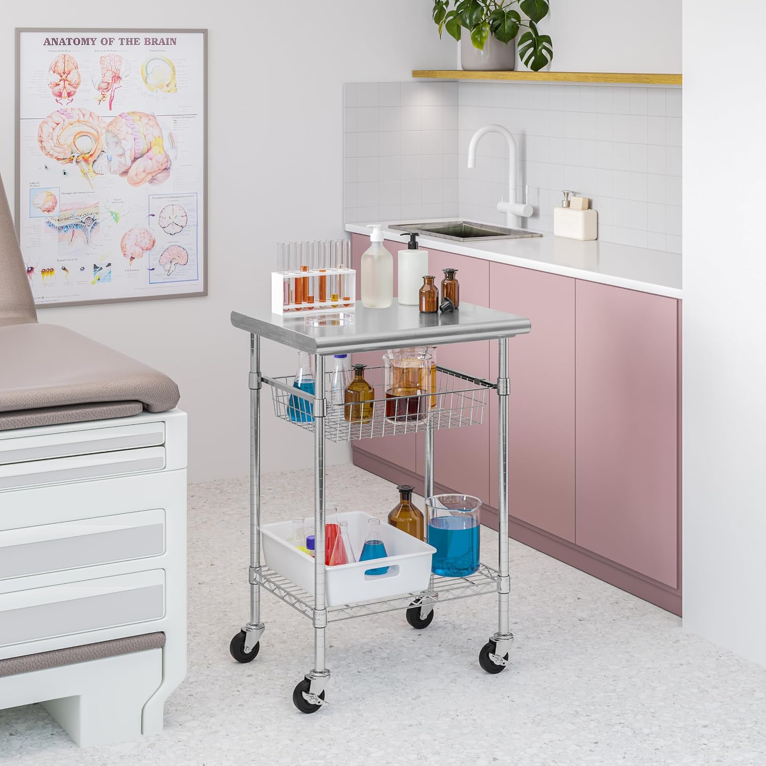 Meja Kerja Makanan Komersial d - Commercial Kitchen Island On Wheels ulasan dan harga