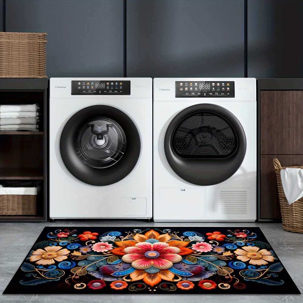 Karpet Dapur Pola Bunga Retro  - Commercial Kitchen Background ulasan dan harga