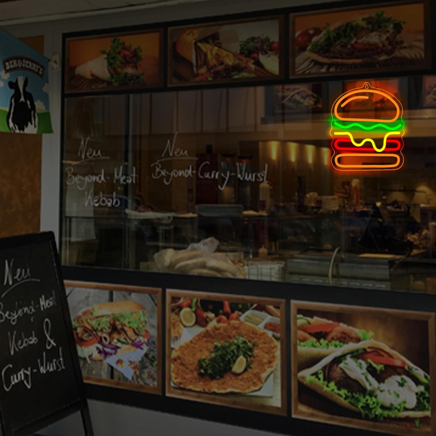 Lampu Neon Burger dengan Lampu - Commercial Kitchen Light ulasan dan harga