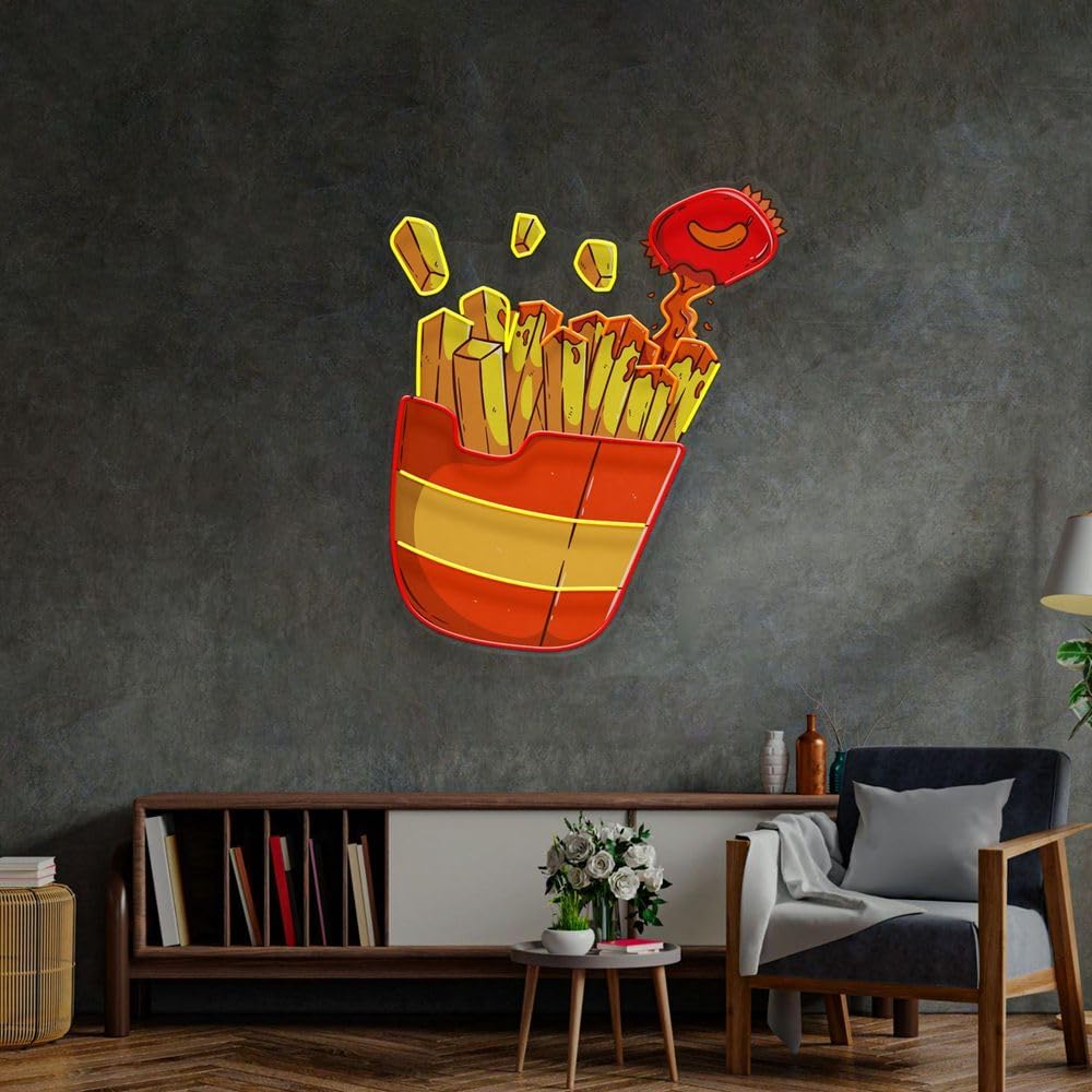 Tanda Neon kentang goreng kust - Commercial Kitchen Light ulasan dan harga