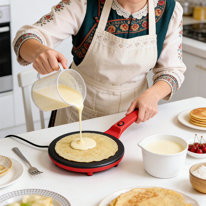 Pembuat Crepe Listrik Pemanas  - Crepe Maker Griddle ulasan dan harga